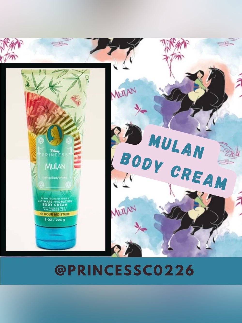 NWT: Disney Princess Limited Edition Mulan Bath and Body Works 1 Item